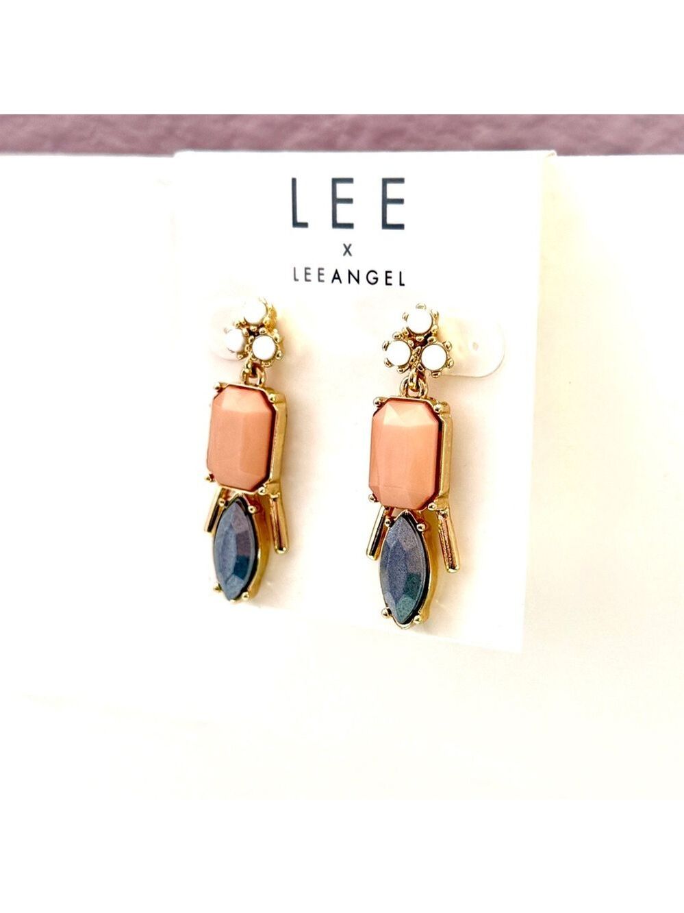 Lee Angel Neiman Marcus Geometric Drop Earrings NWT